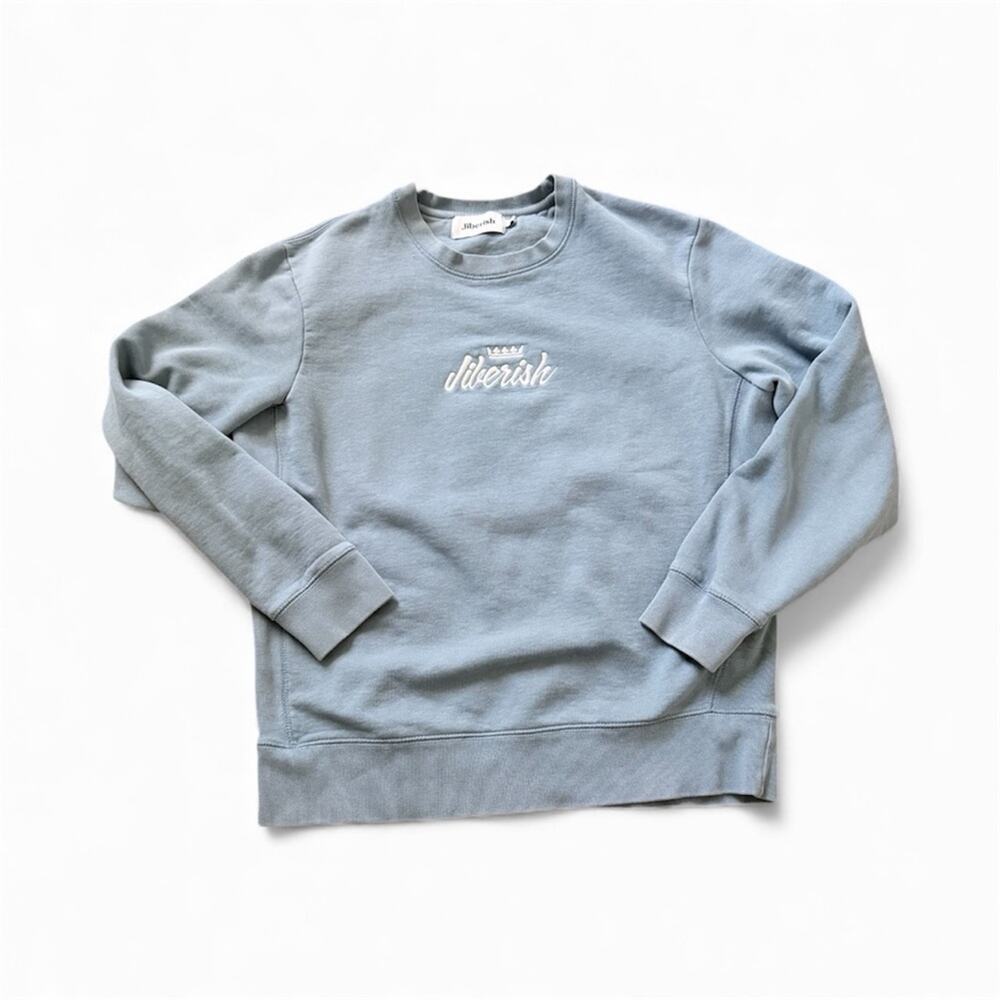 Jiberish Crown Logo Crewneck Sweatshirt Size M Blue